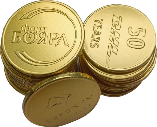 Шоколадные медали с логотипом на заказ